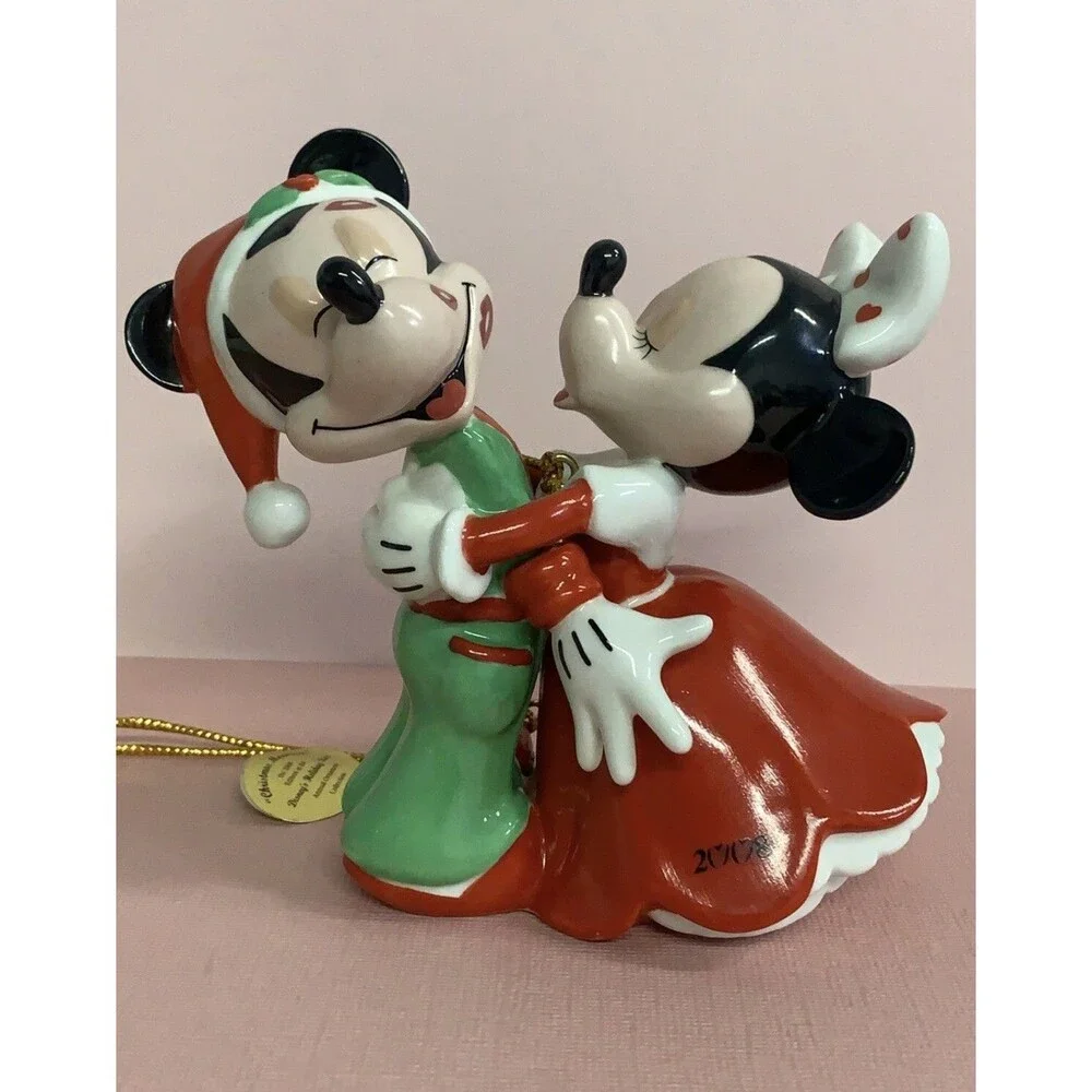 Bradford Exchange Disney Mickey & Minnie Mouse 2008 Porcelain Holiday Ornament